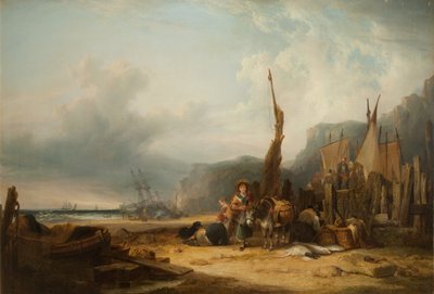 Coast Scene with Shipping by William Snr. Shayer
